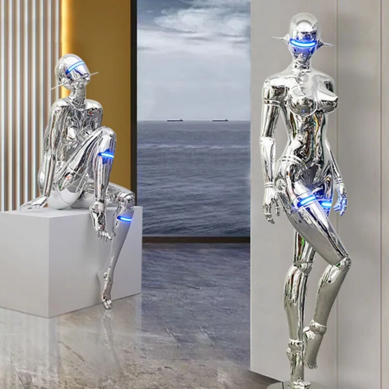 Mecha Figure Art Sculpture — Cyberpunk Floor Display — view 9