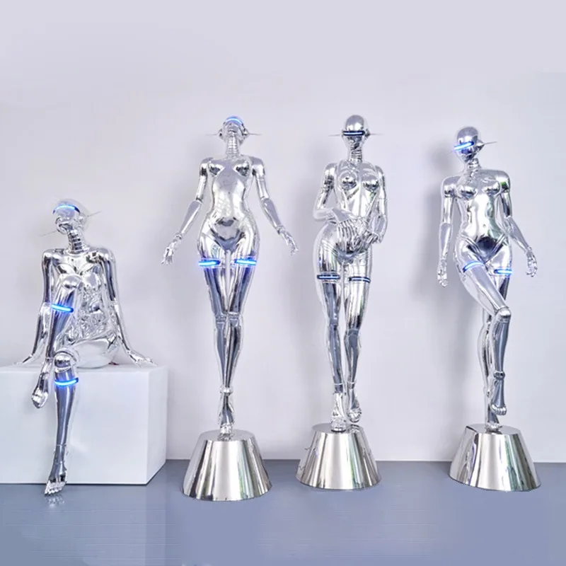 Mecha Figure Art Sculpture — Cyberpunk Floor Display — view 1
