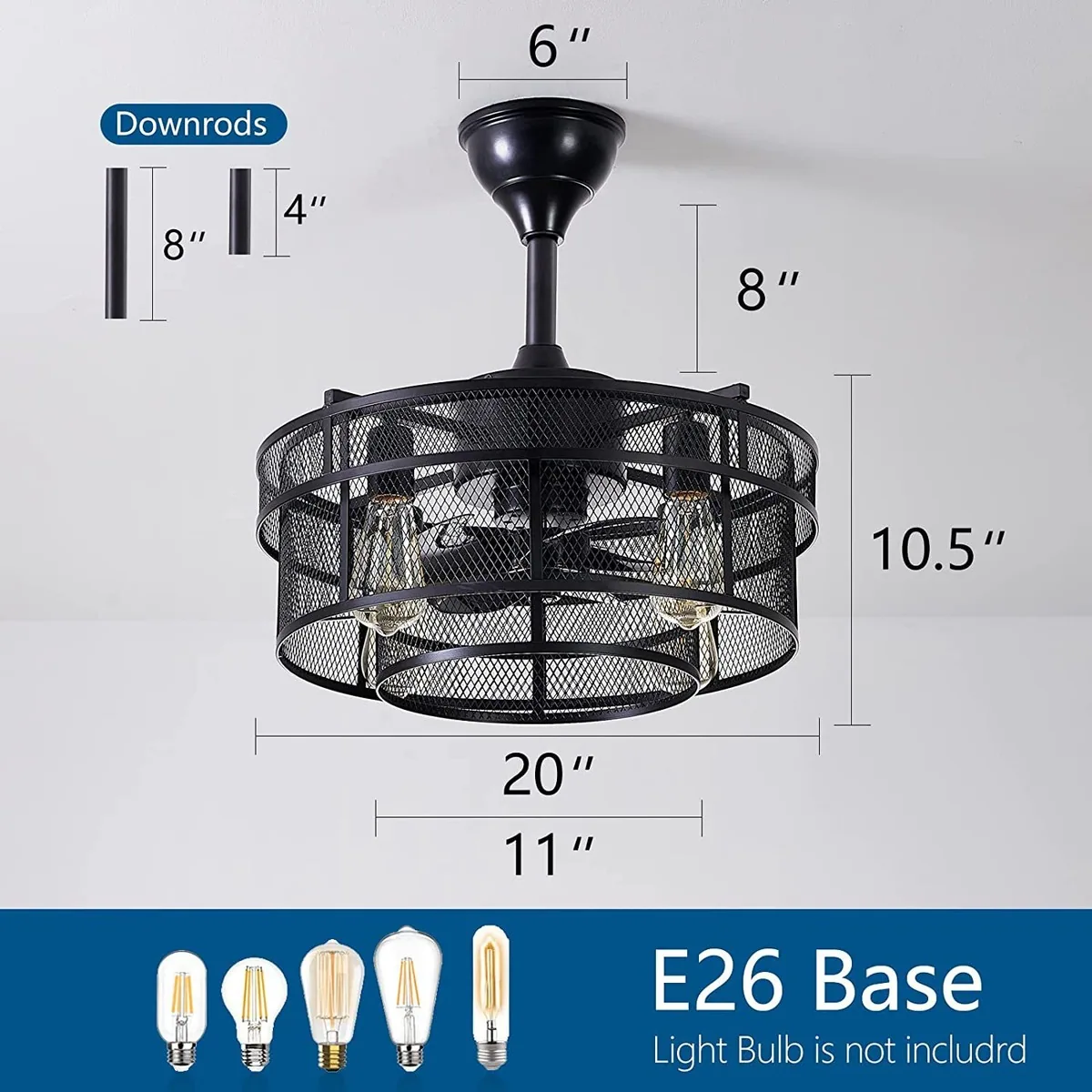 American Ceiling Fan Light — Bedroom & Dining Room — view 6