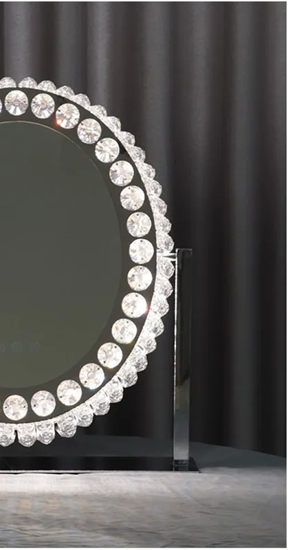 Modern Crystal Oval Mirror Light — view 2