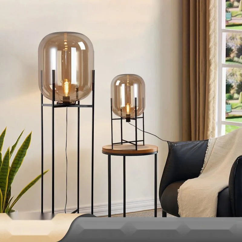Modern Minimalist Glass Floor Lamp — Hotel & Showroom — view 1