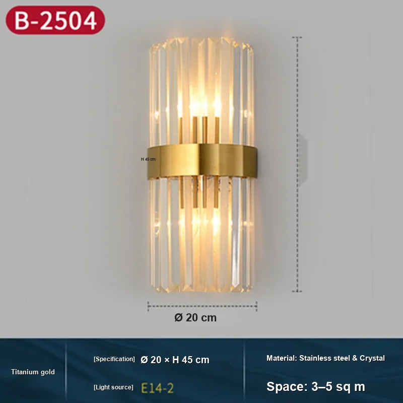 Nordic Crystal Wall Lamp — Stairwell, Living Room & Bedroom — view 6