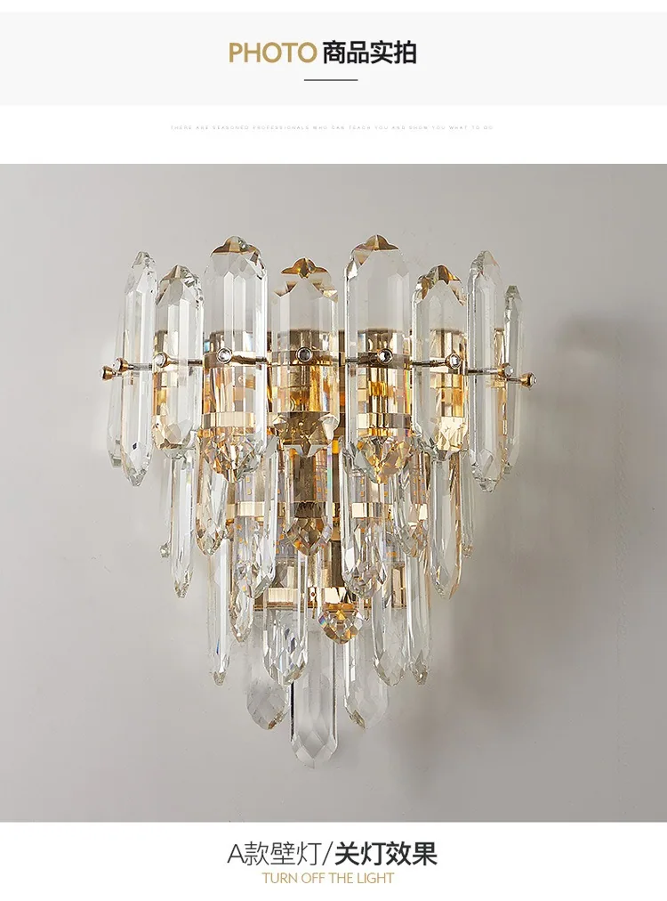 Modern Crystal Wall Lamp — Living Room, Bedroom & Bedside — view 9