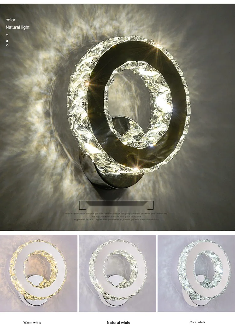 Modern Crystal Wall Lamp — Living Room, Bedroom & Bedside — view 4