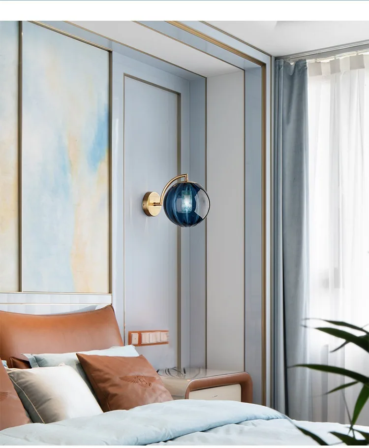 Minimalist Glass Wall Lamp — Stairwell, Hotel & Bedroom — view 12