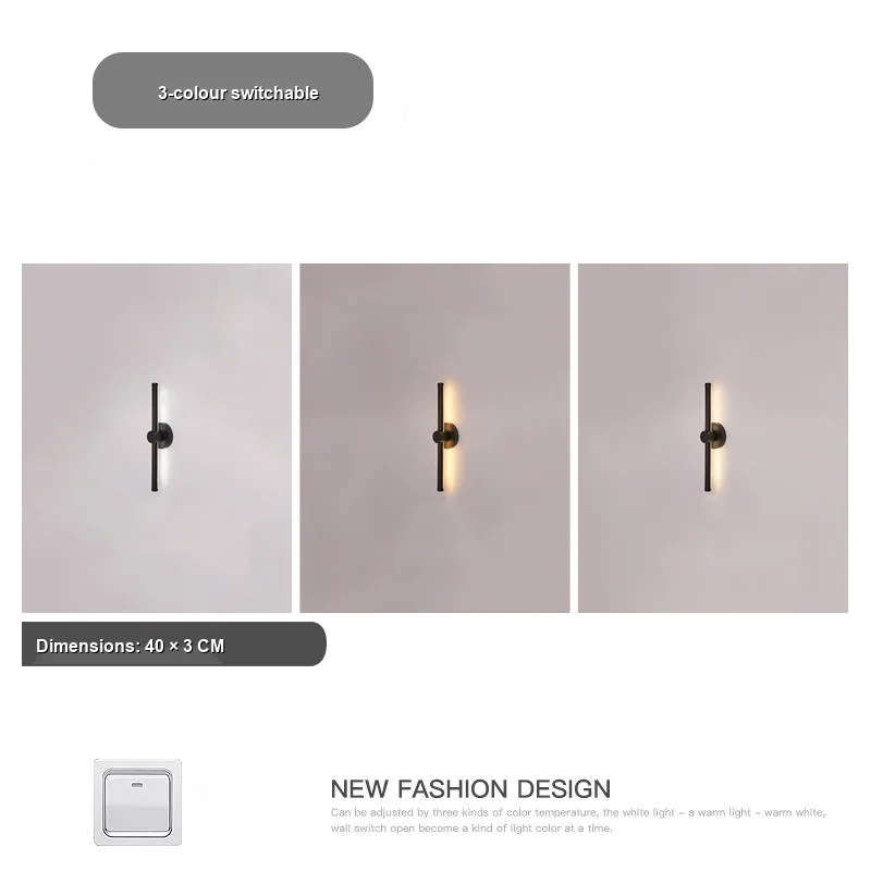 Modern Minimalist LED Wall Lamp — Living Room, Bedroom & Bedside — view 5