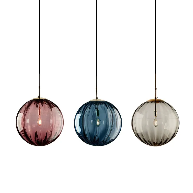 Modern Minimalist Glass Single-Head Chandelier — Dining Room & Bar Counter — view 5