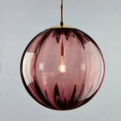 Modern Minimalist Glass Single-Head Chandelier — Dining Room & Bar Counter — view 8