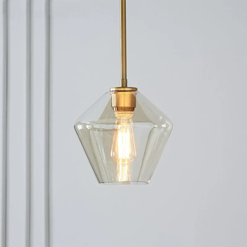 Modern Minimalist Glass Three-Head Chandelier — Living Room, Bedroom & Dining Room — view 4