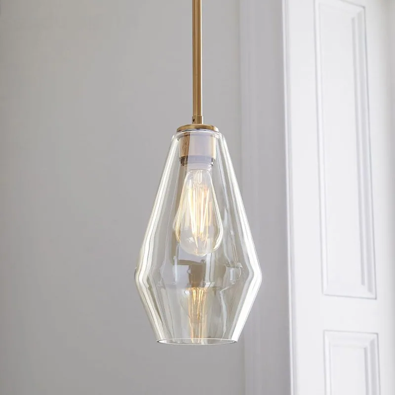 Modern Minimalist Glass Three-Head Chandelier — Living Room, Bedroom & Dining Room — view 5