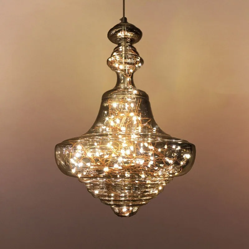 Modern Minimalist Solid Brass Single-Head Chandelier — Bedroom & Bedside — view 3
