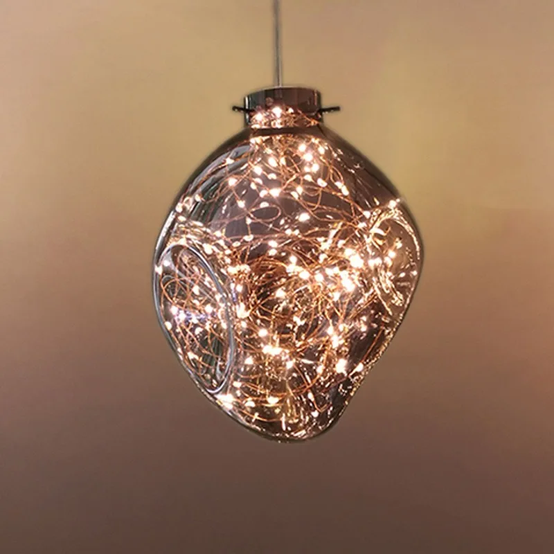 Modern Minimalist Solid Brass Single-Head Chandelier — Bedroom & Bedside — view 6