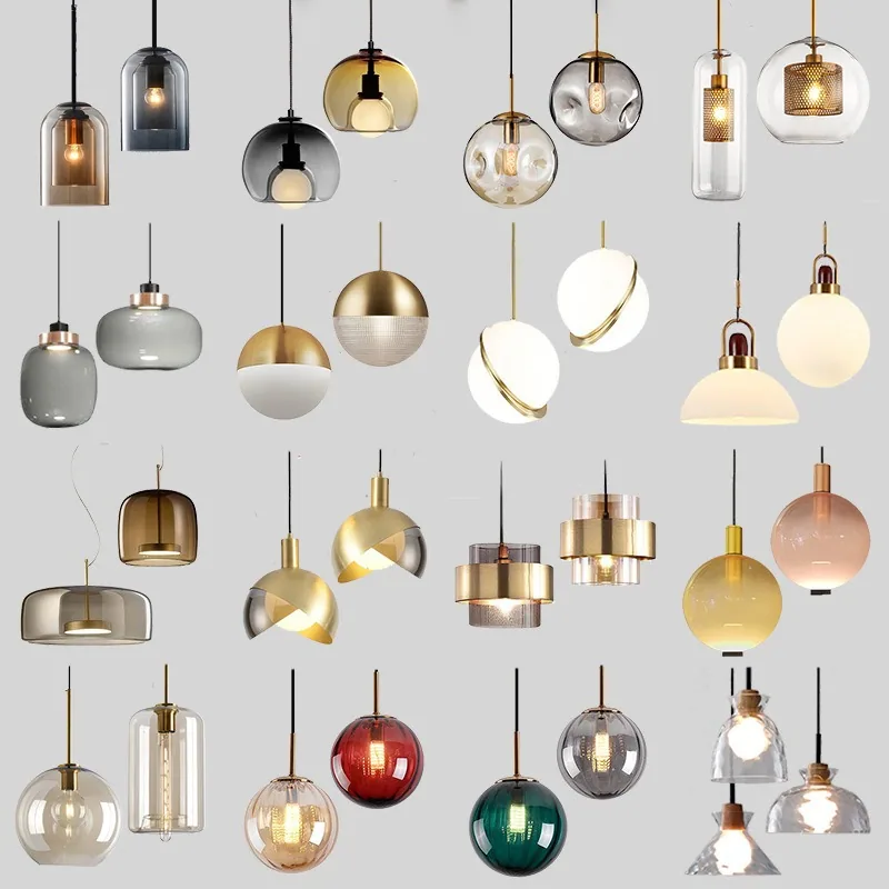 Modern Minimalist Glass Single-Head Chandelier — Bedside, Dining Room & Bar Counter — view 1