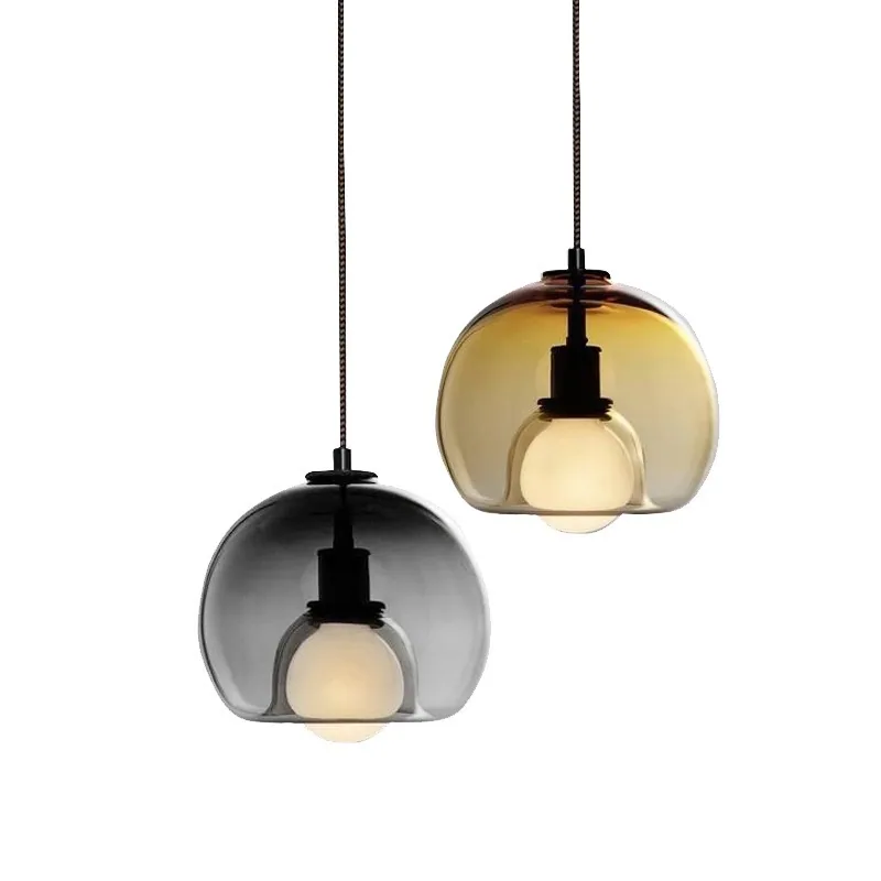 Modern Minimalist Glass Single-Head Chandelier — Bedside, Dining Room & Bar Counter — view 5