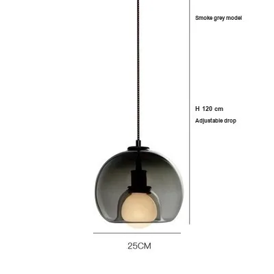 Modern Minimalist Glass Single-Head Chandelier — Bedside, Dining Room & Bar Counter — view 9