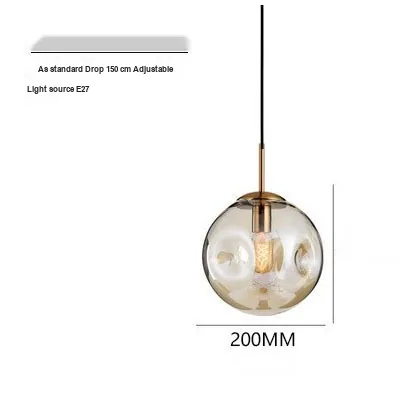 Modern Minimalist Glass Single-Head Chandelier — Bedside, Dining Room & Bar Counter — view 10