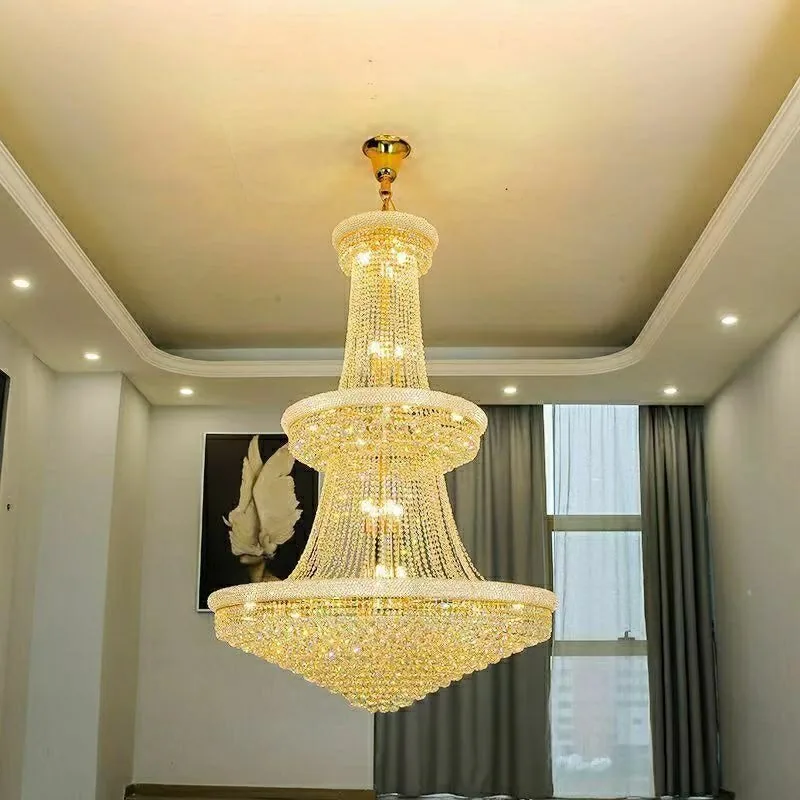 Light Luxury Crystal Chandelier — Duplex, Villa & Hotel — view 12