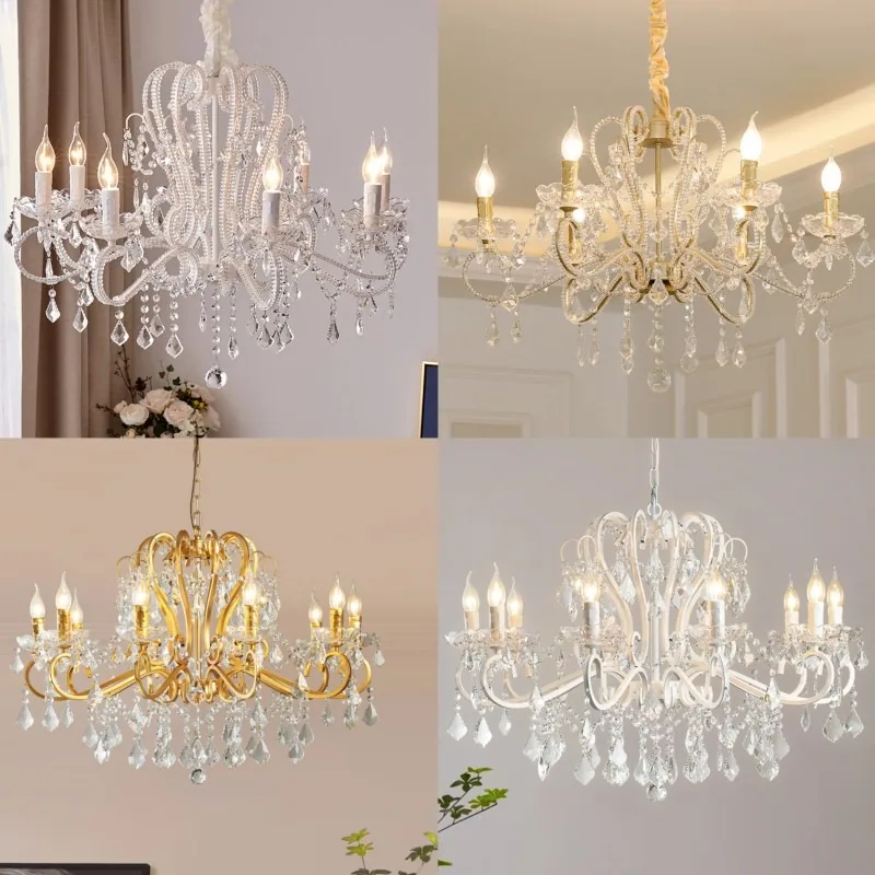 Light Luxury Crystal Chandelier — Villa, Living Room & Dining Room — view 1