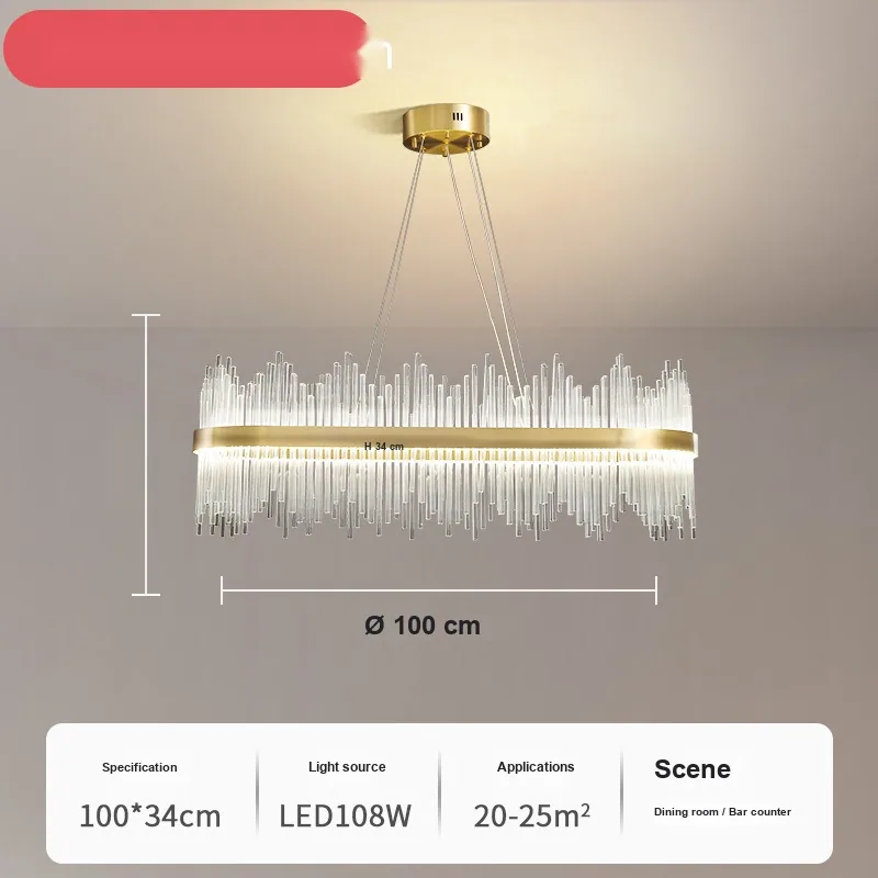 Modern Crystal Chandelier — Living Room, Bedroom & Dining Room — view 5