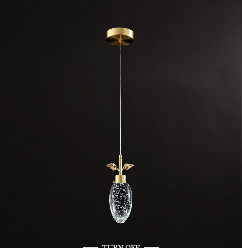 Modern Crystal Single-Head Chandelier — Bedroom, Bedside & Corridor — view 12