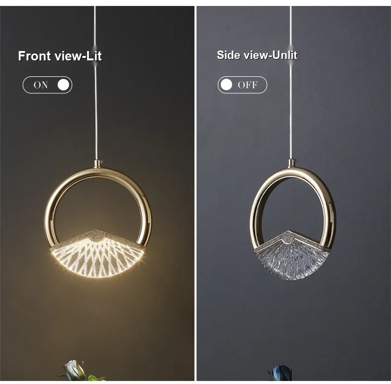 Modern Minimalist Single-Head Chandelier — Bedroom, Bedside & Corridor — view 12