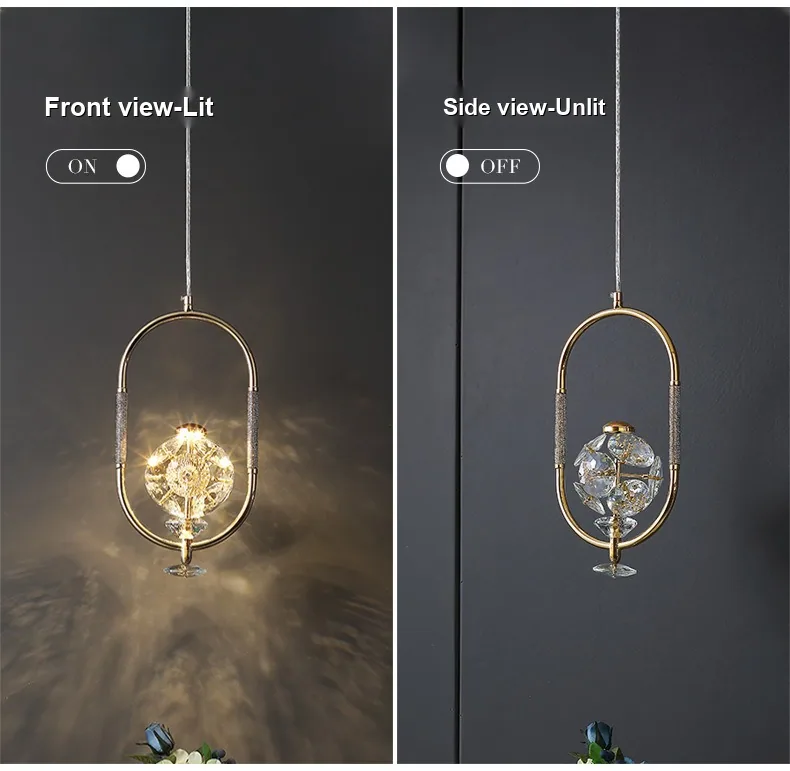 Modern Minimalist Single-Head Chandelier — Bedroom, Bedside & Corridor — view 14