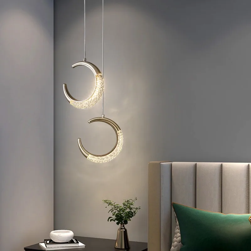 Modern Minimalist Single-Head Chandelier — Bedroom, Bedside & Corridor — view 3