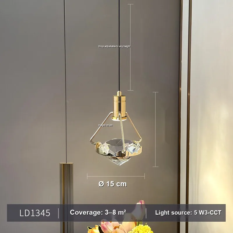 Modern Minimalist Single-Head Chandelier — Bedroom, Bedside & Corridor — view 7