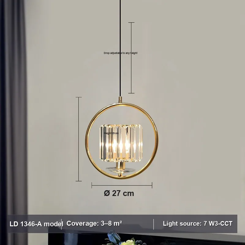 Modern Minimalist Single-Head Chandelier — Bedroom, Bedside & Corridor — view 8