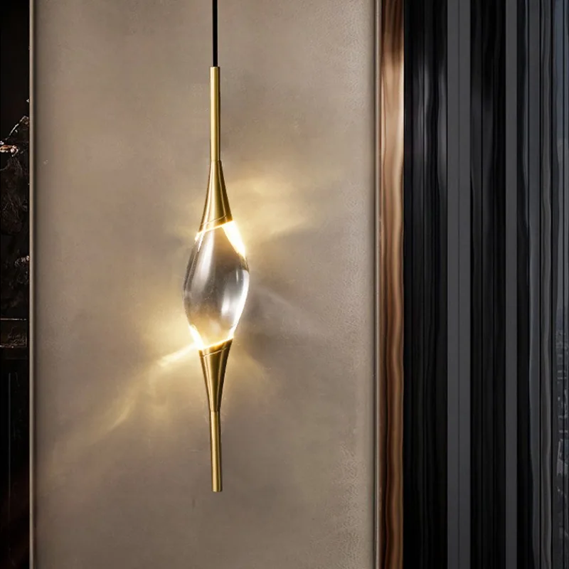 Modern Minimalist Crystal Chandelier — Guest Room, Bedroom & Bedside — view 4