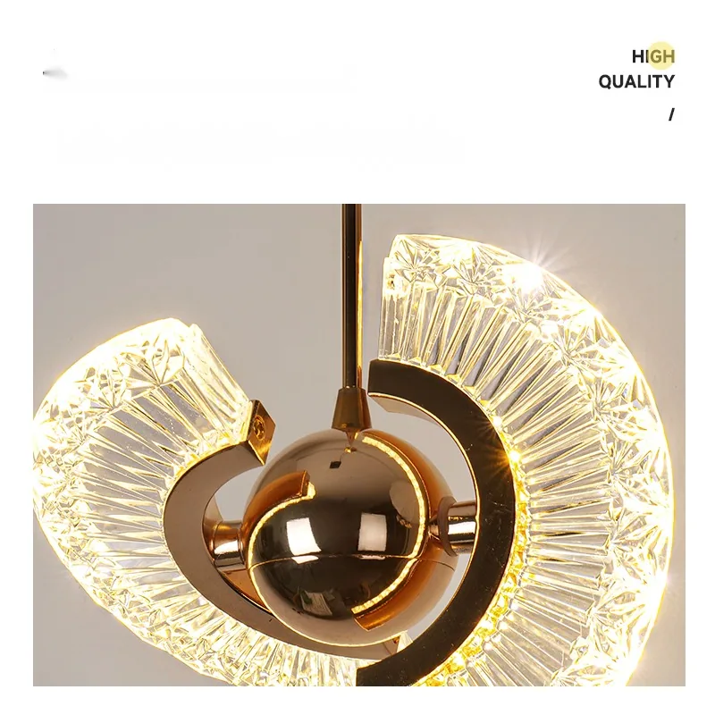 Modern Minimalist Crystal Cord-Hung Chandelier — Stairwell, Bedroom & Bedside — view 2