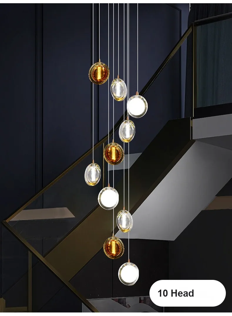 Light Luxury Glass Single-Head Chandelier — Stairwell, Bedside & Dining Room — view 8
