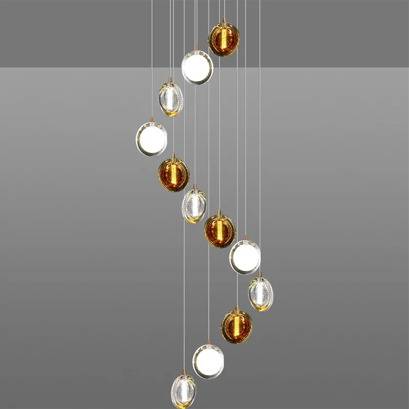 Light Luxury Glass Single-Head Chandelier — Stairwell, Bedside & Dining Room — view 4