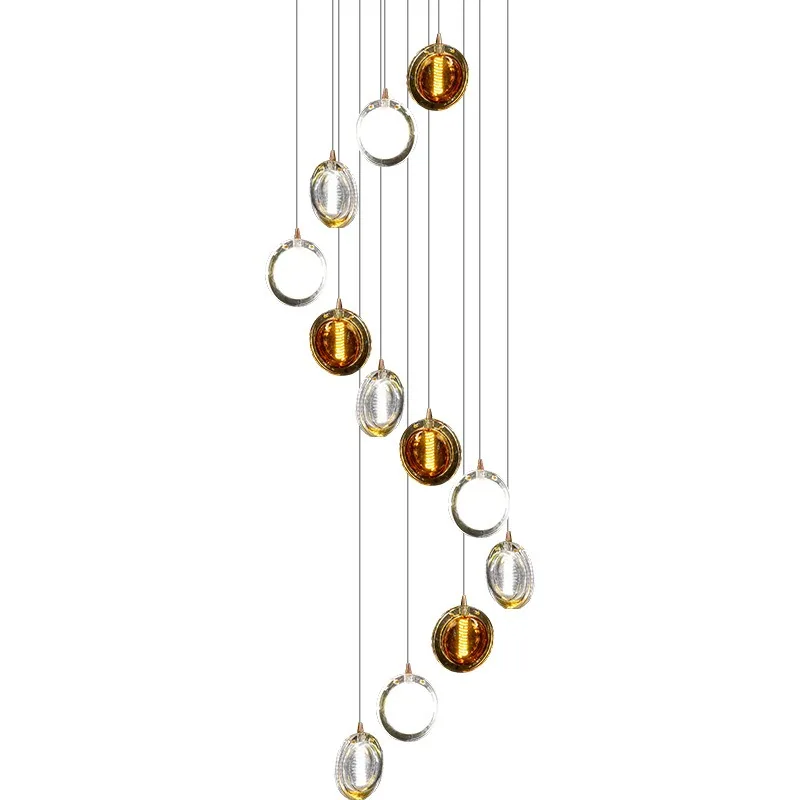 Light Luxury Glass Single-Head Chandelier — Stairwell, Bedside & Dining Room — view 5