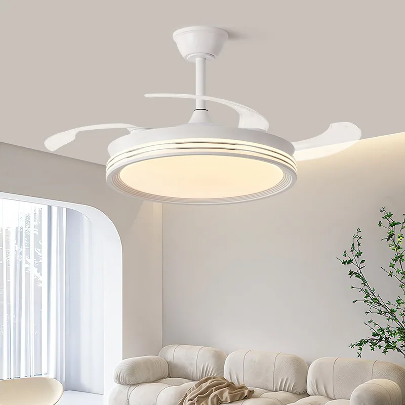 Modern Minimalist Retractable Fan Ceiling Fan Light — Living Room & Dining Room (Model DL-72050) — view 1