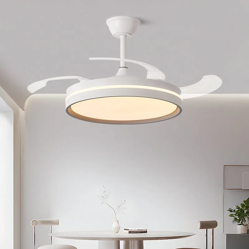 Modern Minimalist Retractable Fan Ceiling Fan Light — Living Room & Dining Room (Model DL-72050) — view 3