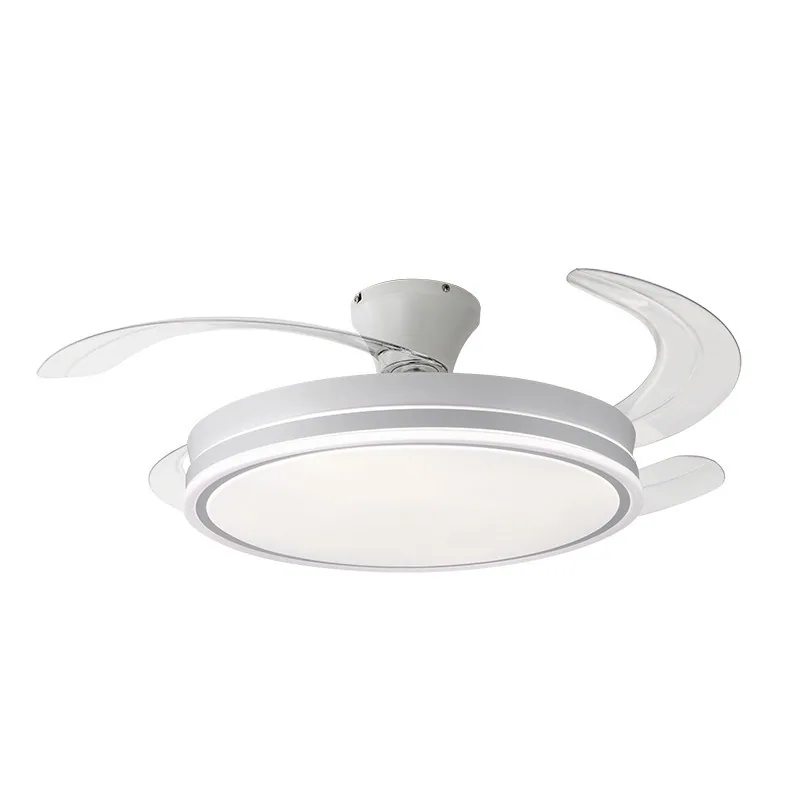 Modern Minimalist Retractable Fan Ceiling Fan Light — Living Room, Bedroom & Dining Room — view 2