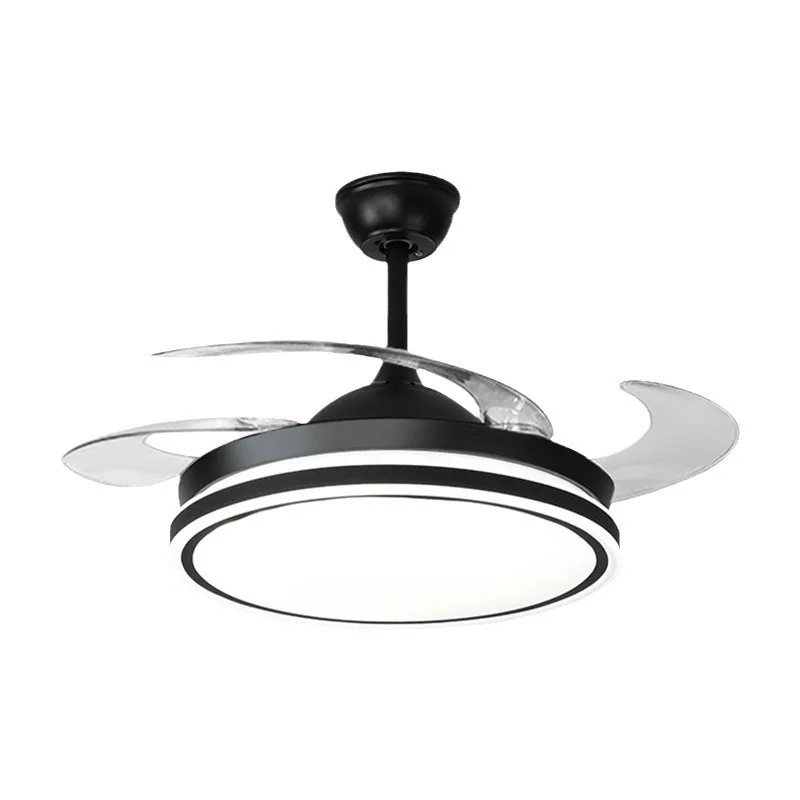 Modern Minimalist Solid Brass Remote-Controlled Ceiling Fan Light — Living Room, Bedroom & Dining Room — view 3