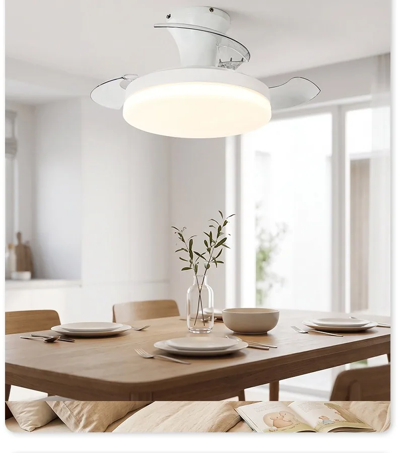 Modern Minimalist Variable-Frequency Smart Ceiling Fan Light — Bedroom & Dining Room — view 4