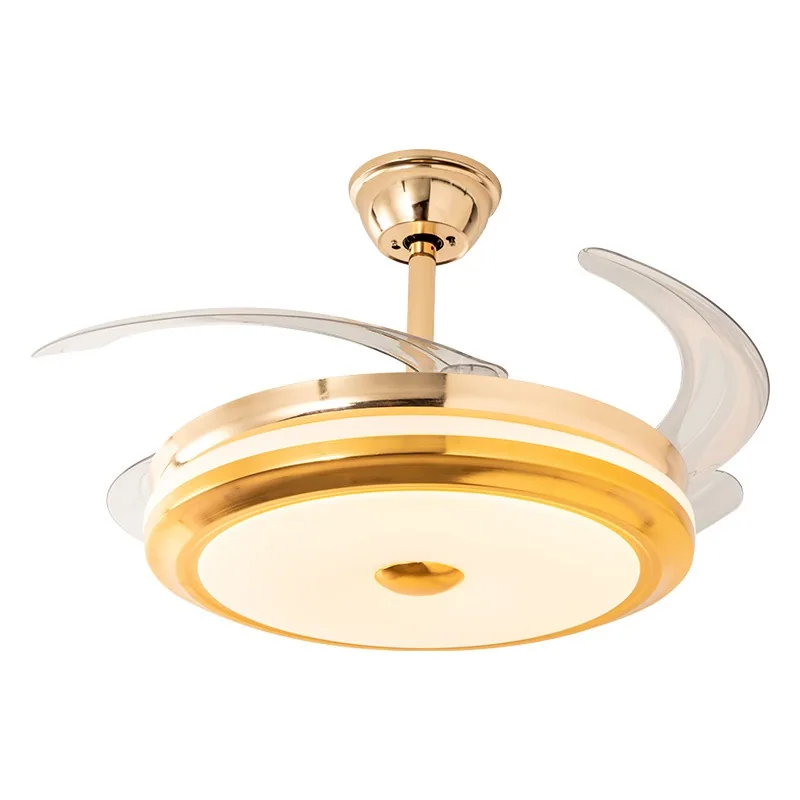 Modern Minimalist Retractable Fan Ceiling Fan Light — Living Room, Bedroom & Dining Room — view 1
