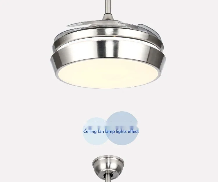 Modern Minimalist Remote-Controlled Retractable Fan Ceiling Fan Light — Living Room & Dining Room — view 10