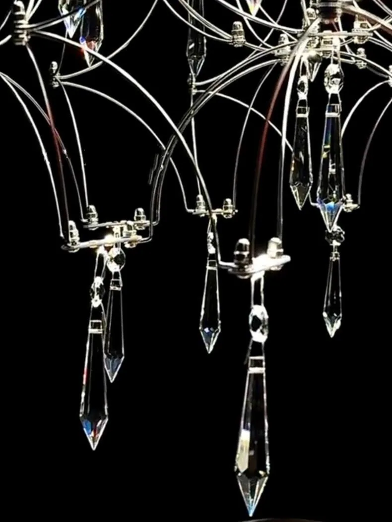 Modern Minimalist Crystal Chandelier — Duplex, Stairwell & Villa (Model 3254) — view 10
