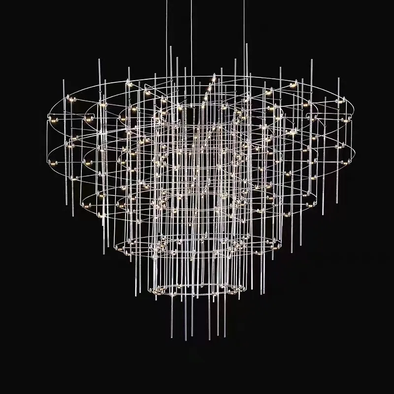 Ultra-Minimalist LED Crystal Chandelier — Dining Room & Bar Counter — view 1