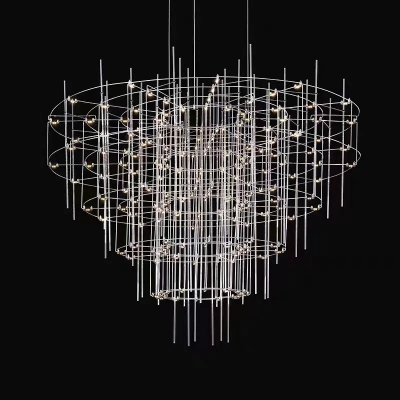 Ultra-Minimalist LED Crystal Chandelier — Dining Room & Bar Counter — view 5