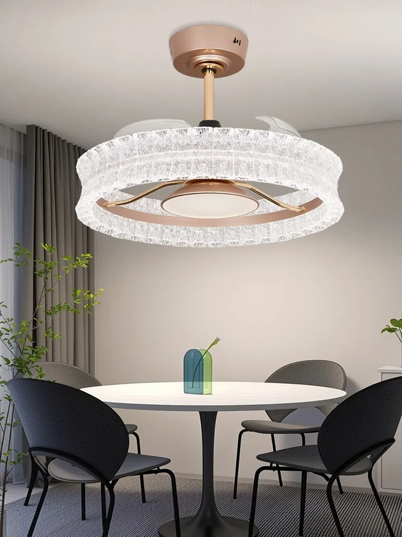 Light Luxury Ceiling Fan Light — Duplex, Villa & Living Room — view 9