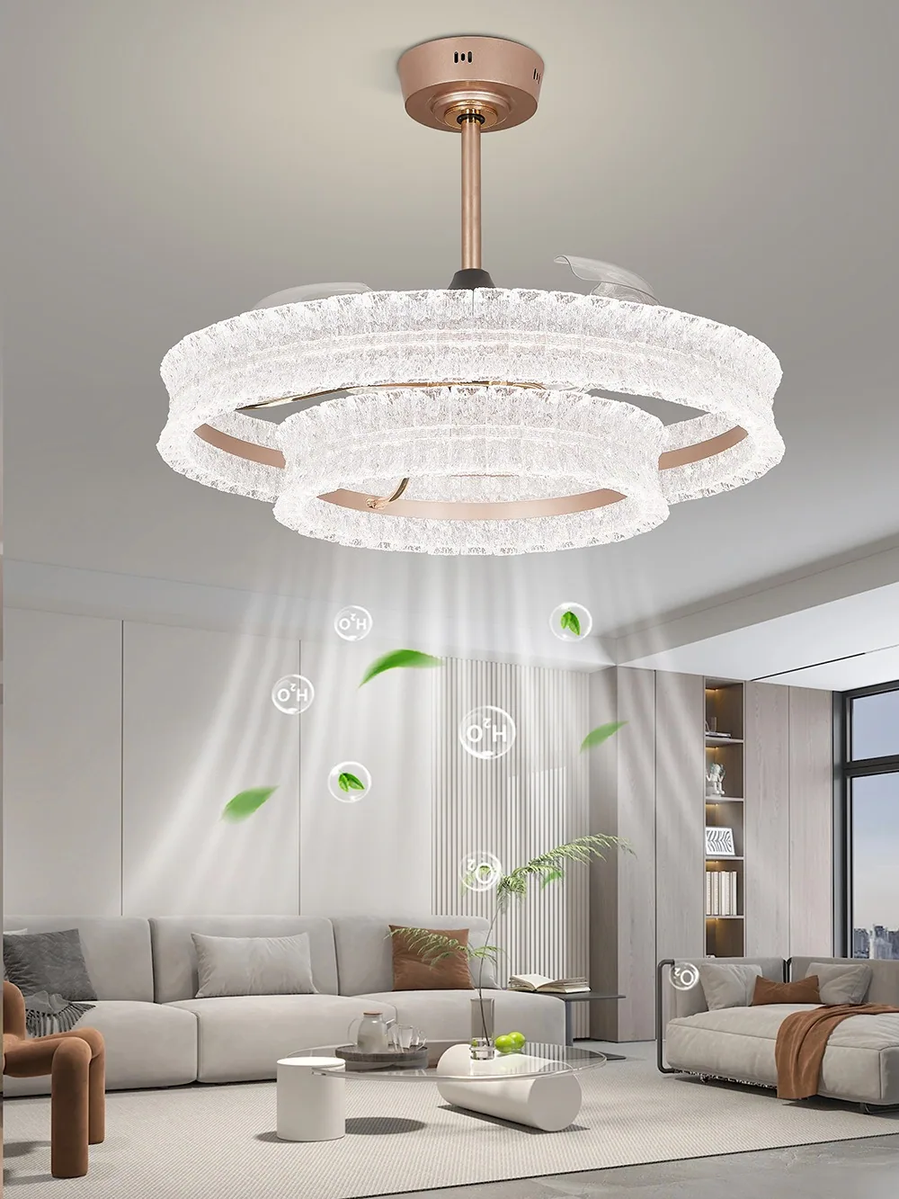 Light Luxury Ceiling Fan Light — Duplex, Villa & Living Room — view 10
