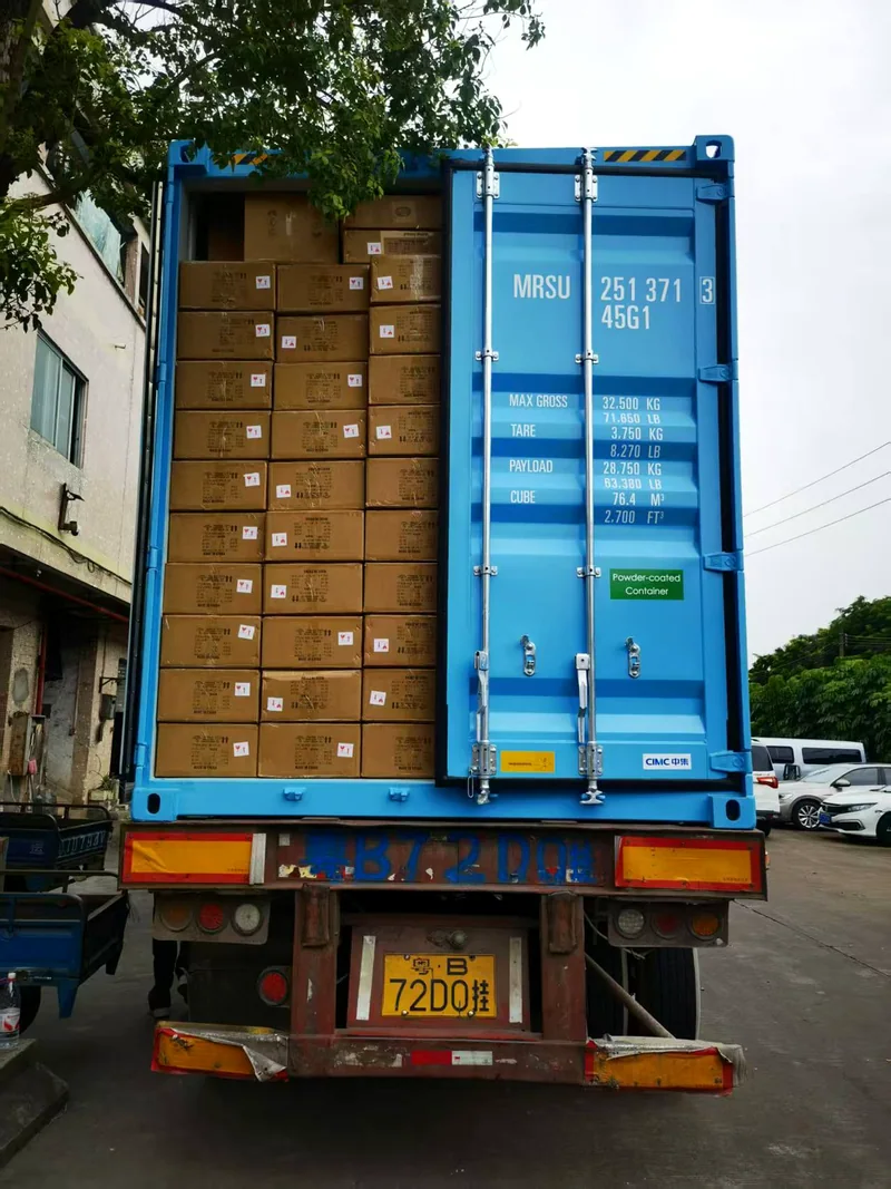 Container loading, low angle